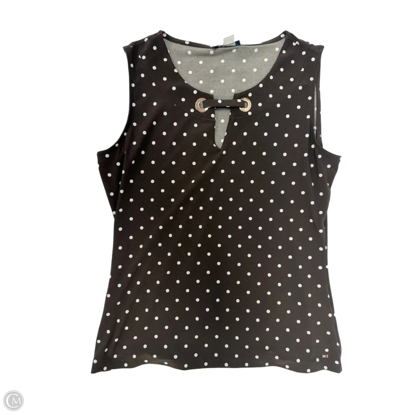 Top Sleeveless By Tommy Hilfiger In Polkadot Pattern, Size: M