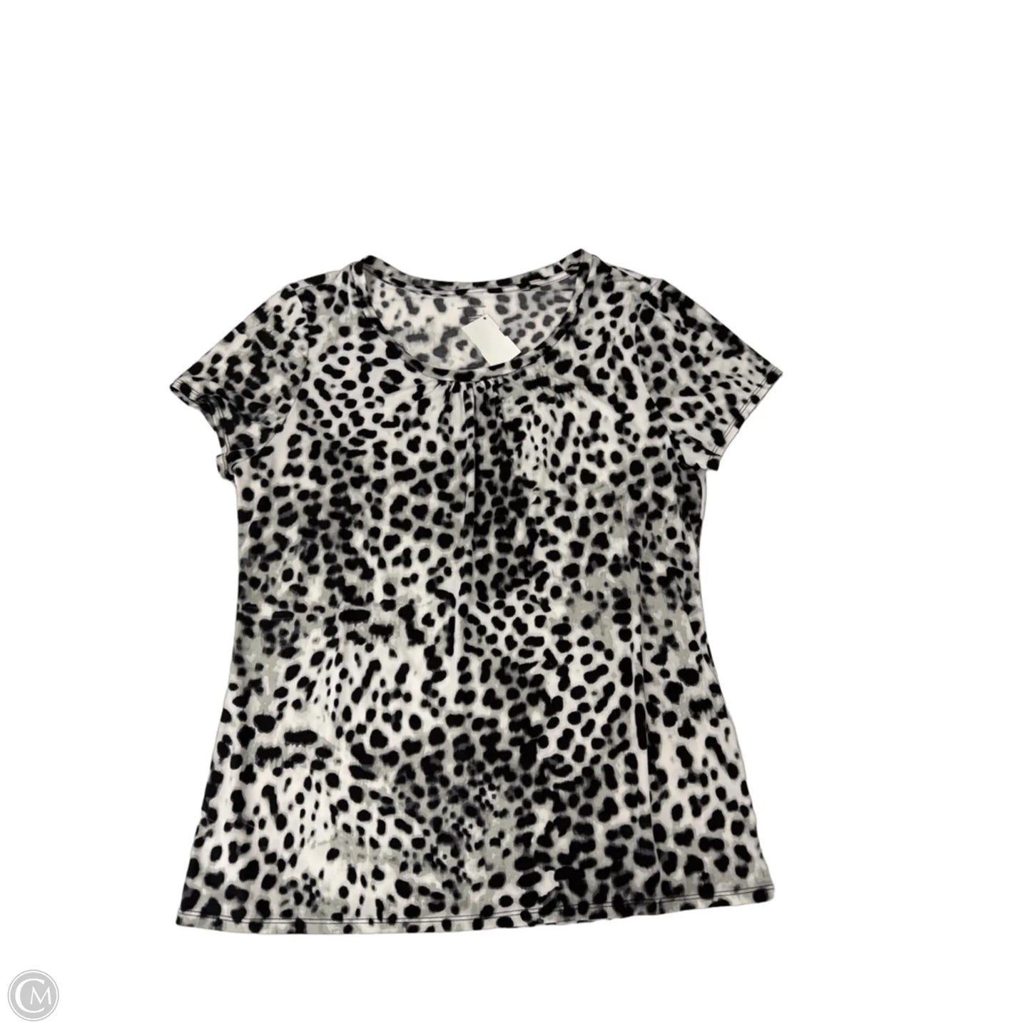 Top Short Sleeve By Worthington In Black & White, Size: L