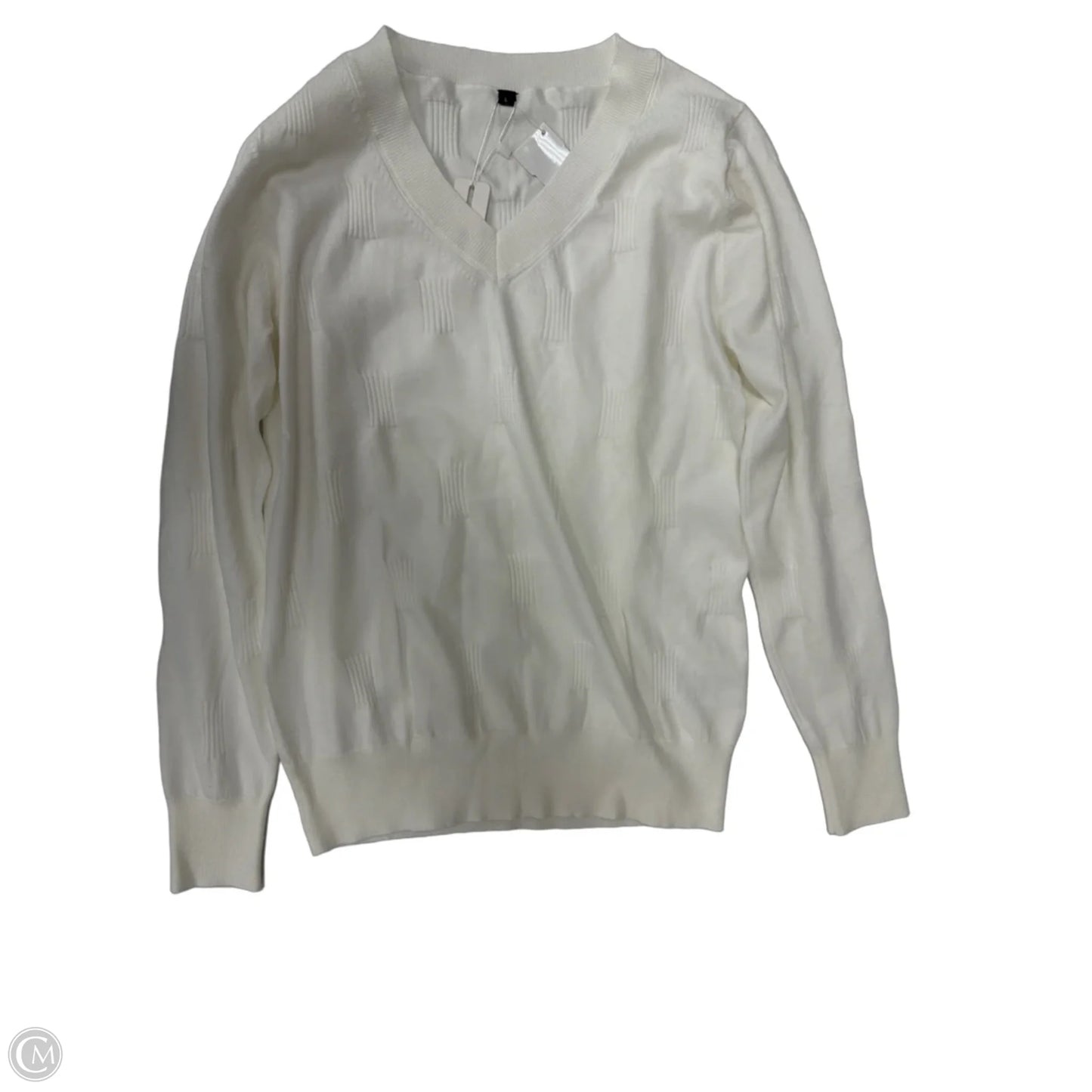 Top Long Sleeve By Clothes Mentor In White, Size: L