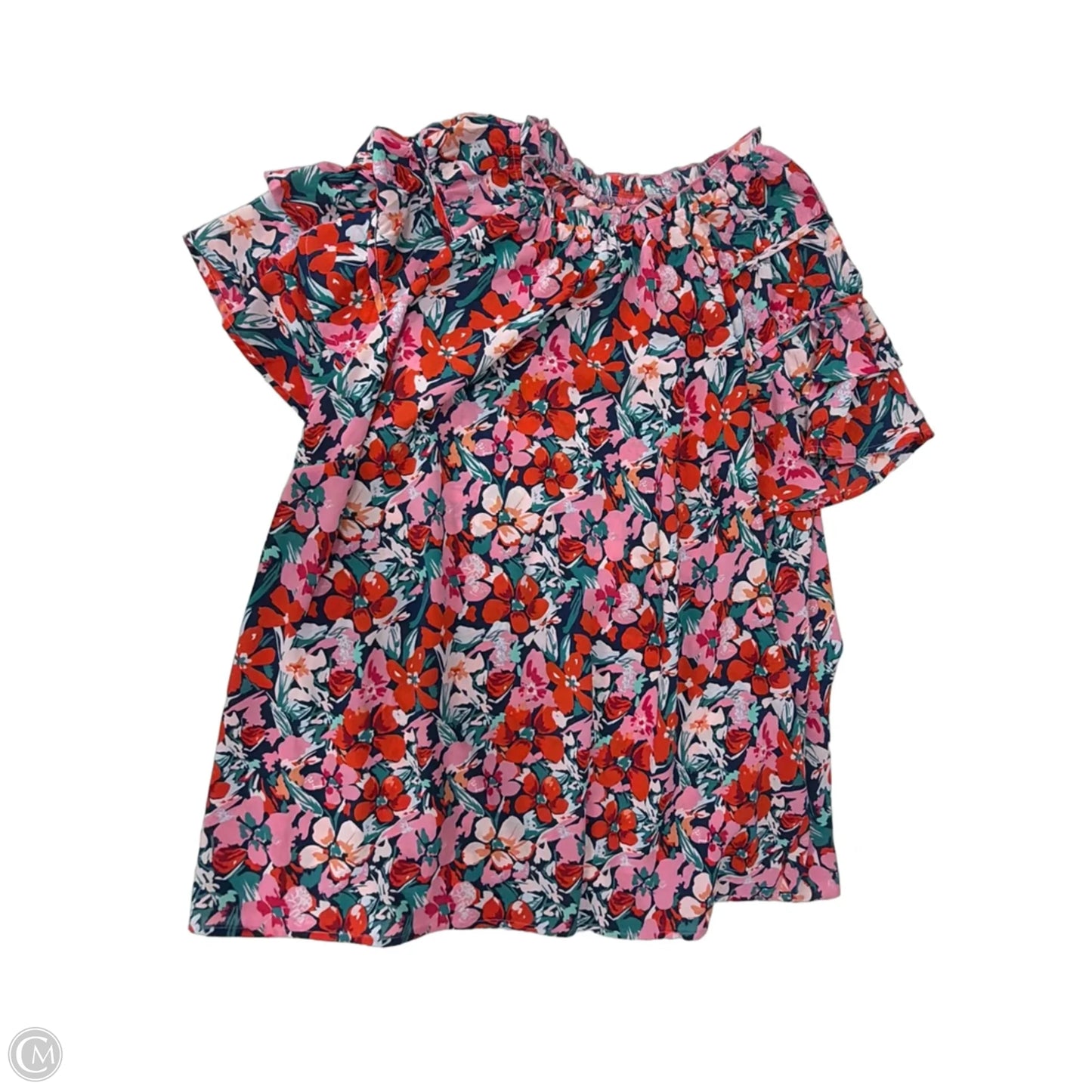 Top Short Sleeve By Bloomchic In Floral Print, Size: 1x