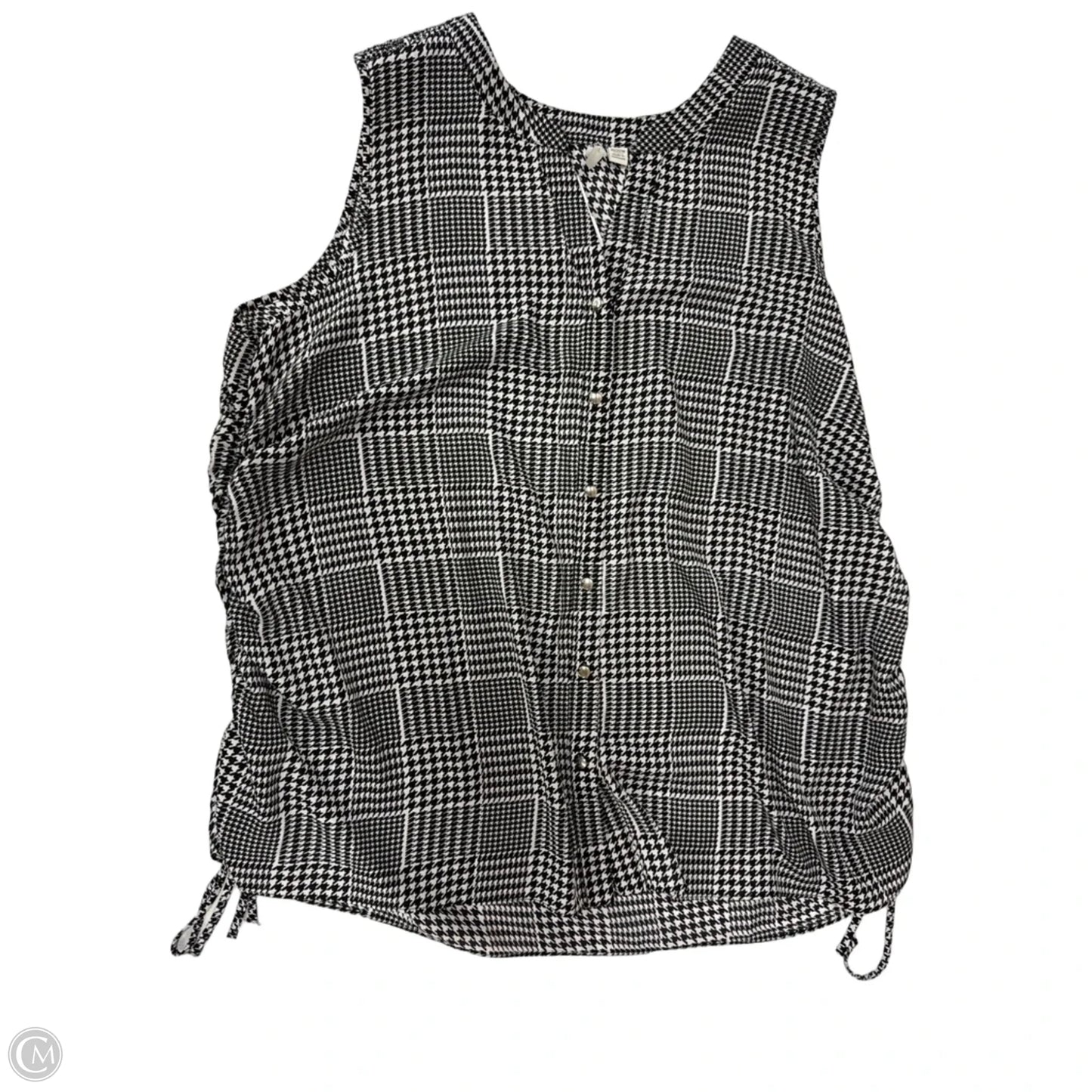 Top Sleeveless By Cato In Black & White, Size: 1x