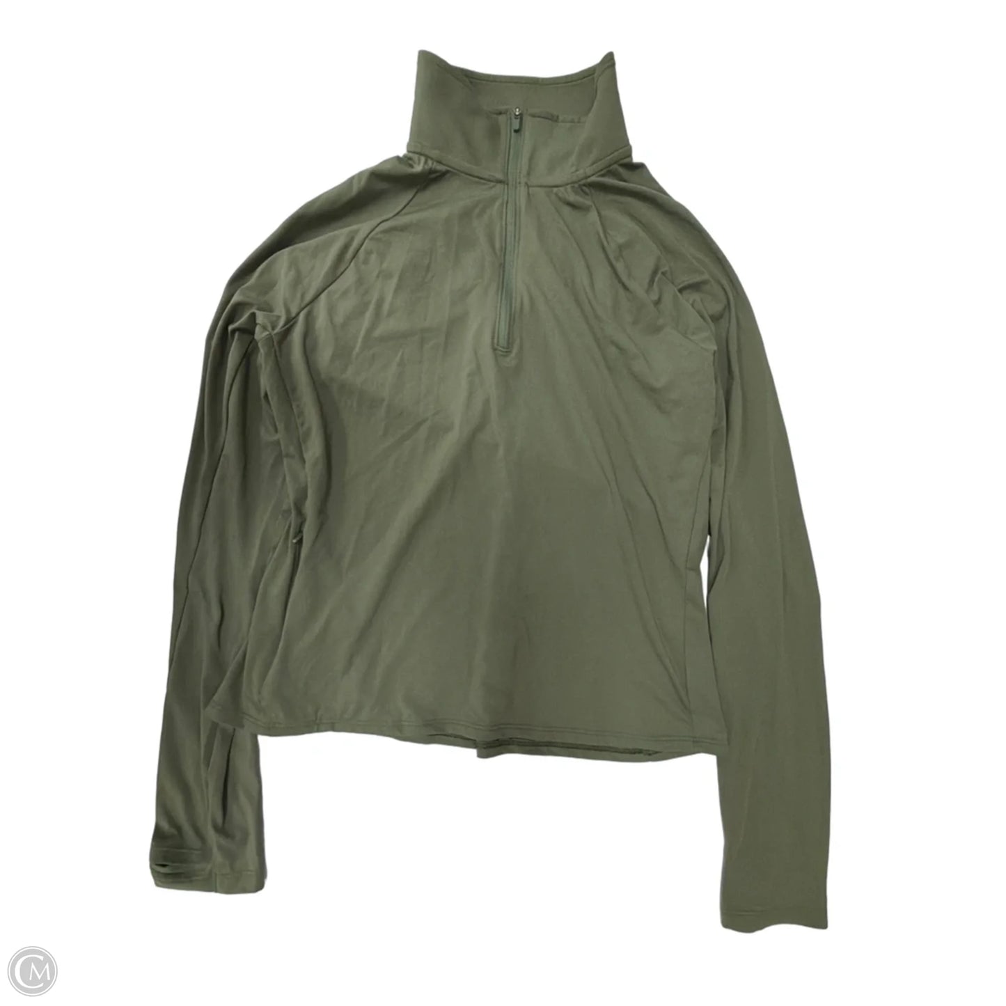 Athletic Top Long Sleeve Collar By Lands End In Green, Size: M