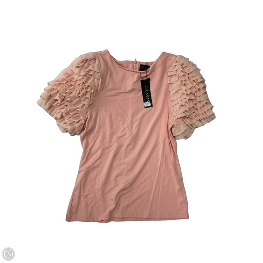 Top Short Sleeve By Gracia In Pink, Size: L