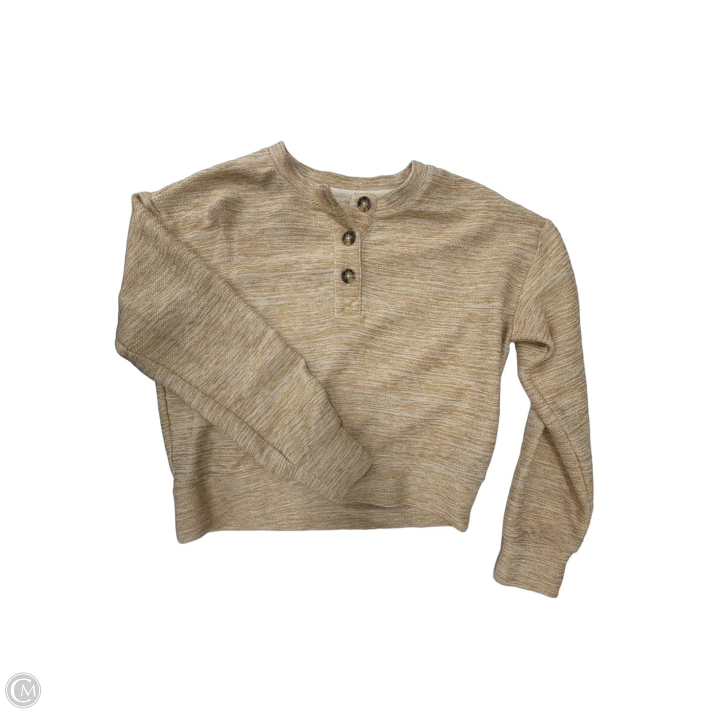 Top Long Sleeve By Lou And Grey In Tan, Size: Xs