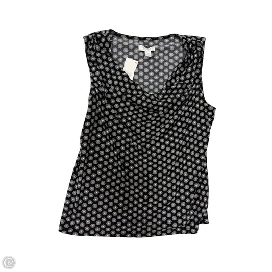 Top Sleeveless By Charter Club In Black & White, Size: M