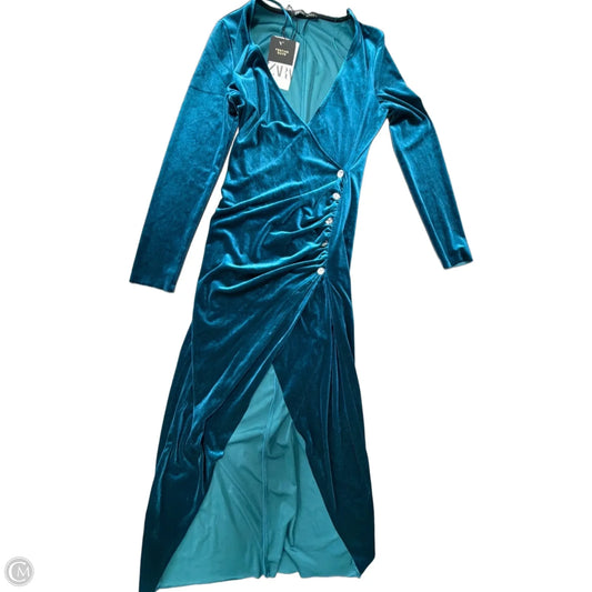 Dress Party Midi By Zara In Teal, Size: Xs