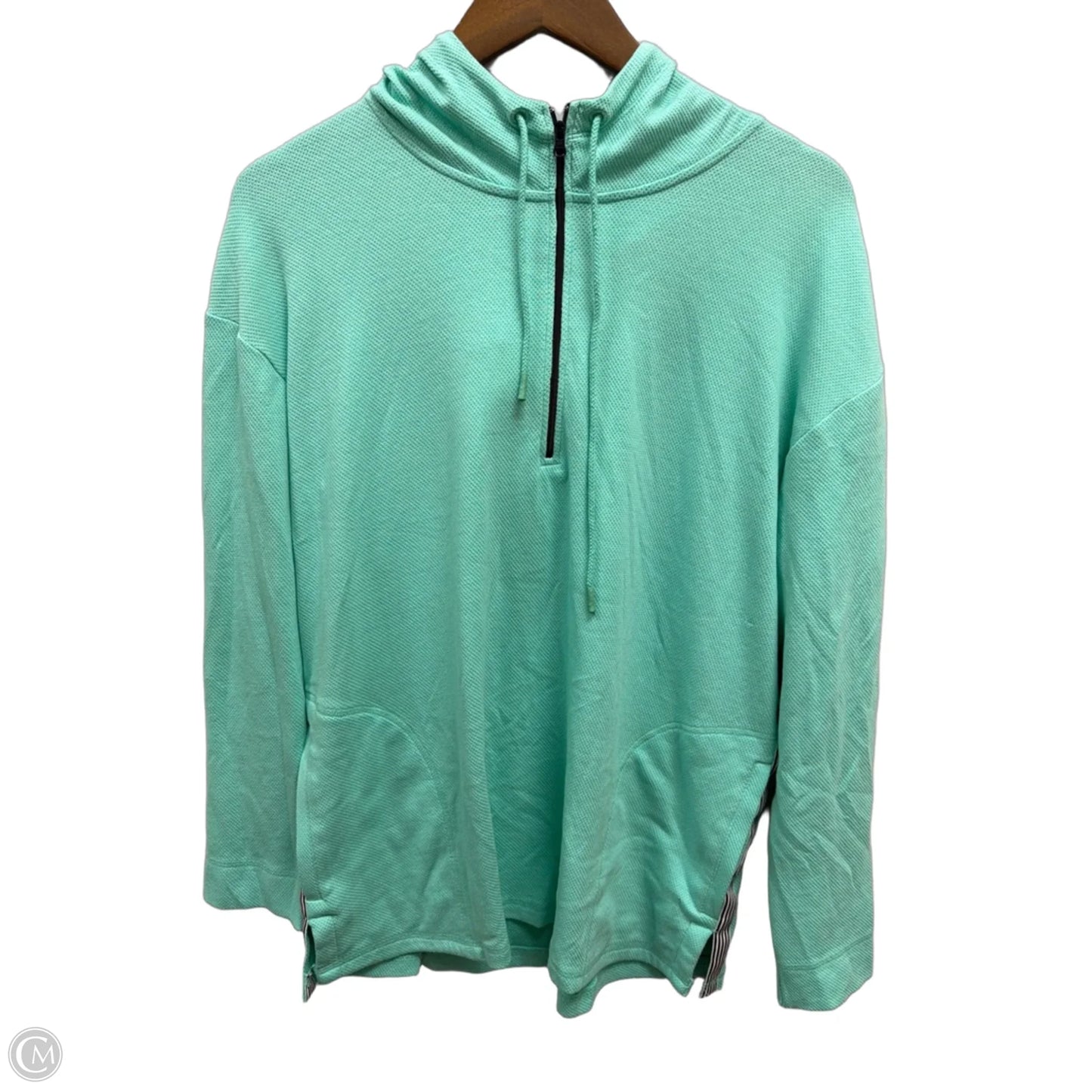 Sweatshirt Hoodie By Talbots In Aqua, Size: L