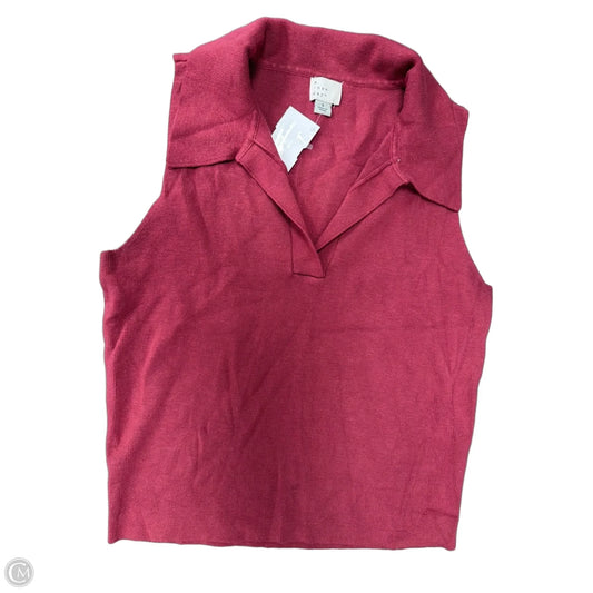 Top Sleeveless By A New Day In Red, Size: Xs