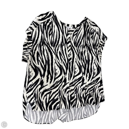 Top Short Sleeve By Rose And Olive In Zebra Print, Size: 2x