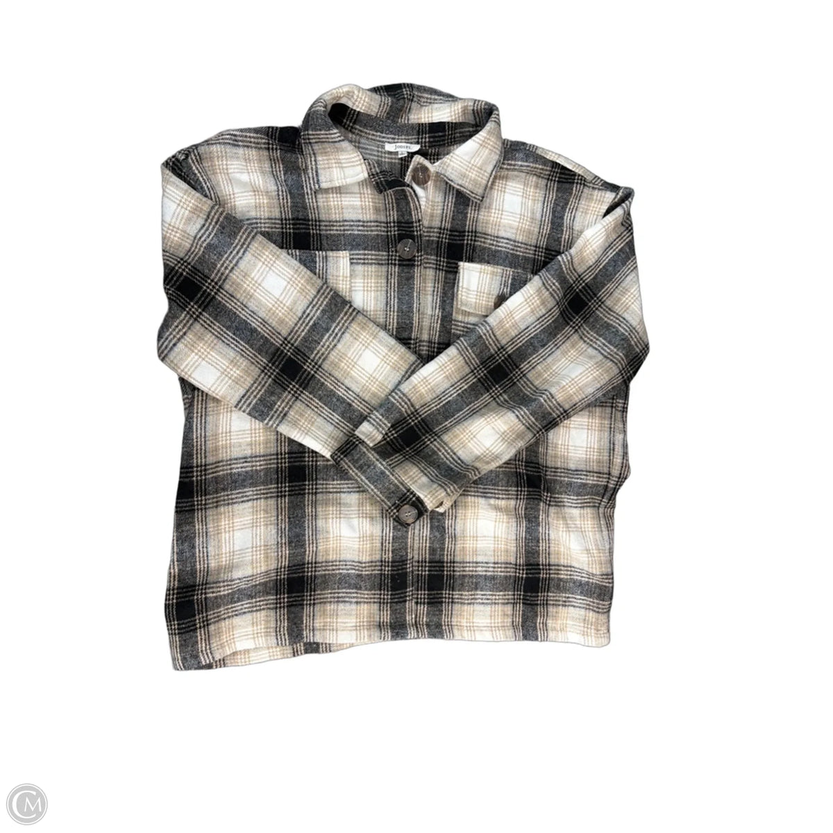 Jacket Shirt By Jodifl In Plaid Pattern, Size: L
