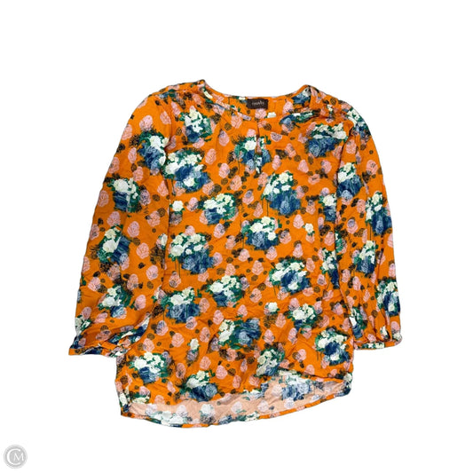 Top Long Sleeve By Crosby In Orange, Size: L