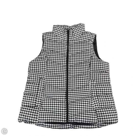 Vest Puffer & Quilted By Lands End In Black & White, Size: M