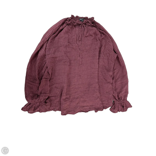 Top Long Sleeve By Torrid In Maroon, Size: 1x