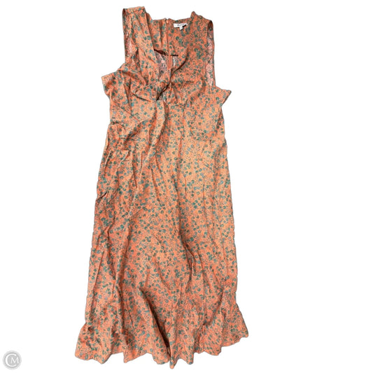 Dress Casual Maxi By Madewell In Green & Orange, Size: Xl