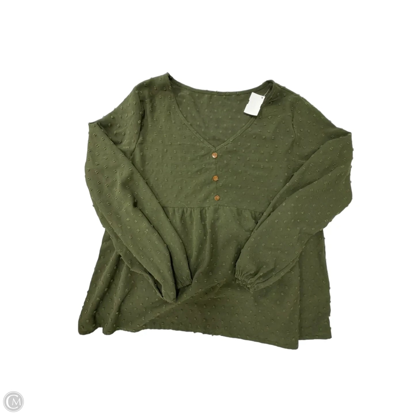 Top Long Sleeve By Shein In Green, Size: Xl