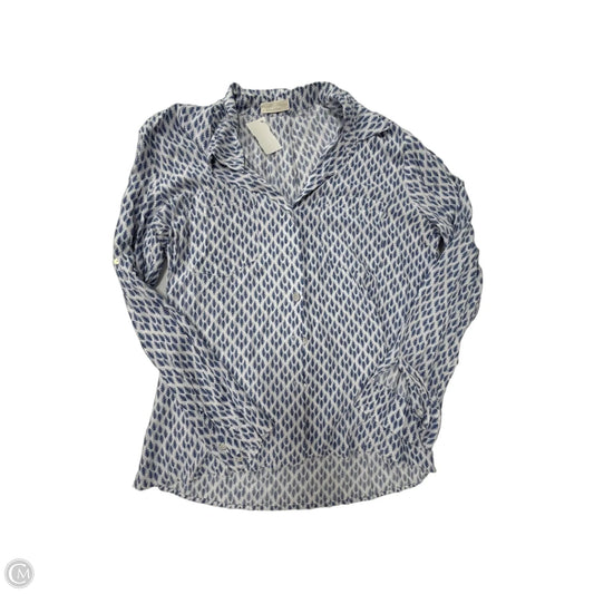 Top Long Sleeve By Just Living In Blue & White, Size: L