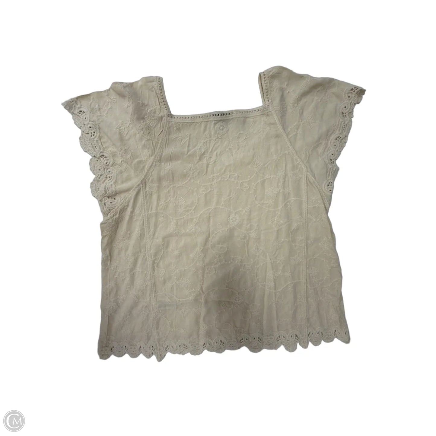 Top Short Sleeve By Democracy In Tan, Size: S