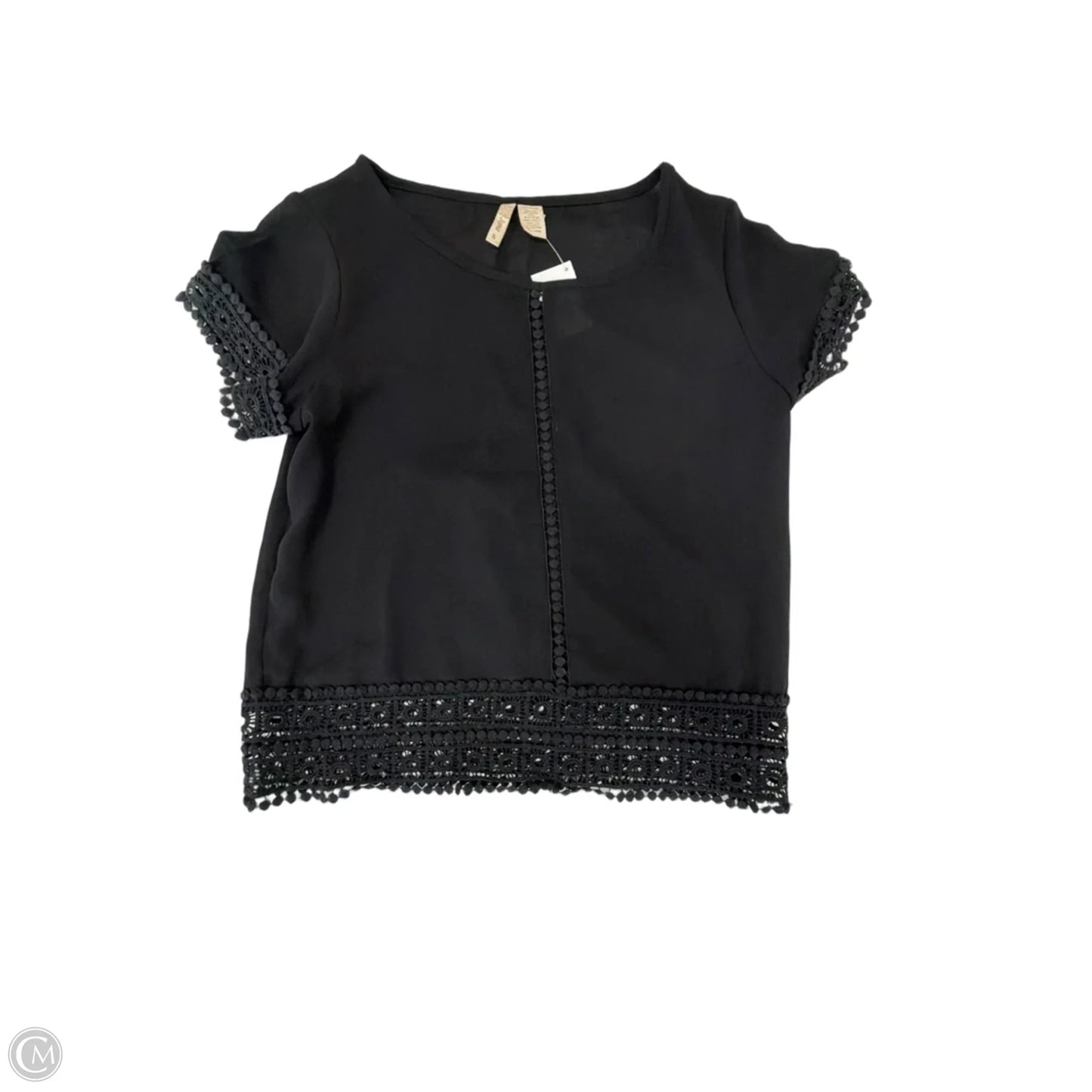 Top Short Sleeve By Japna In Black, Size: S