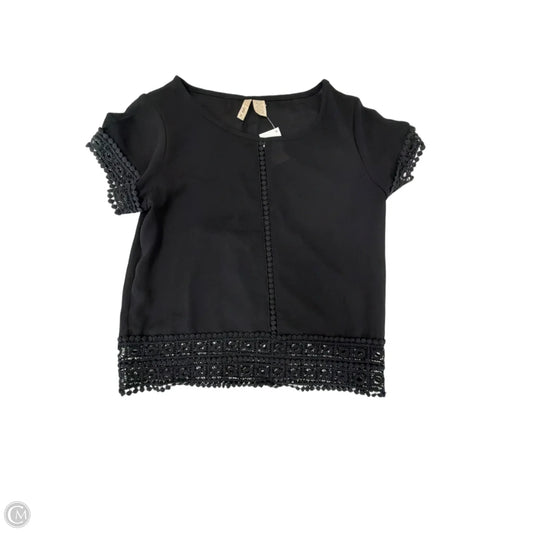 Top Short Sleeve By Japna In Black, Size: S