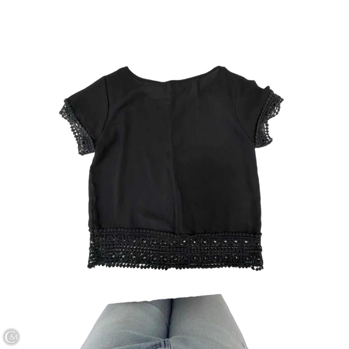 Top Short Sleeve By Japna In Black, Size: S