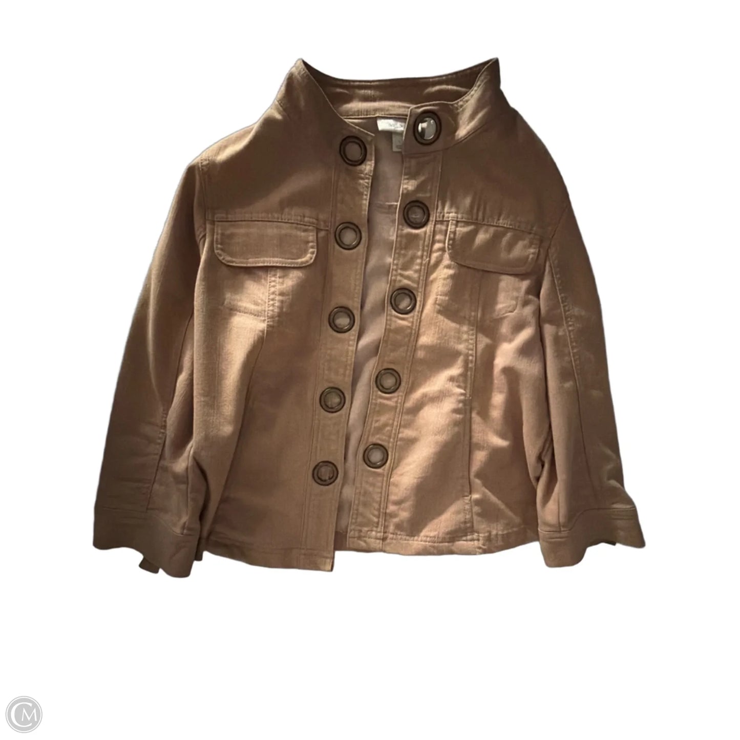 Jacket Denim By Dressbarn In Tan, Size: L