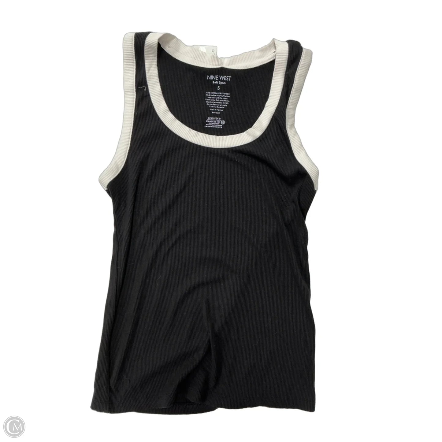Tank Top By Nine West Apparel In Black & White, Size: S