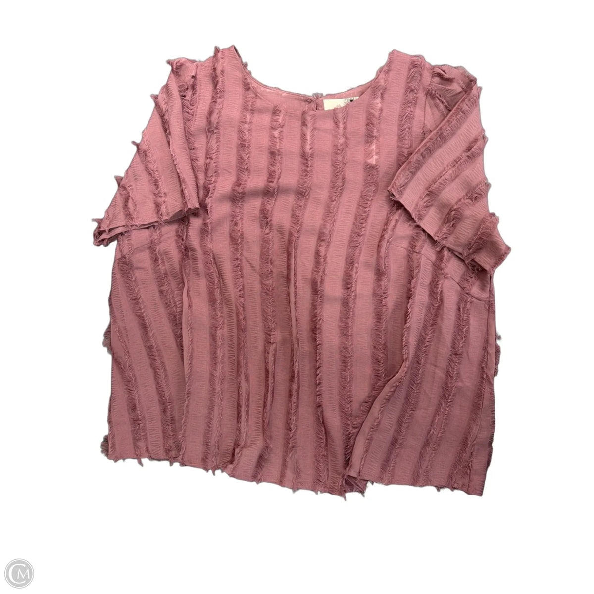 Top Short Sleeve By Everleigh In Pink, Size: 1x