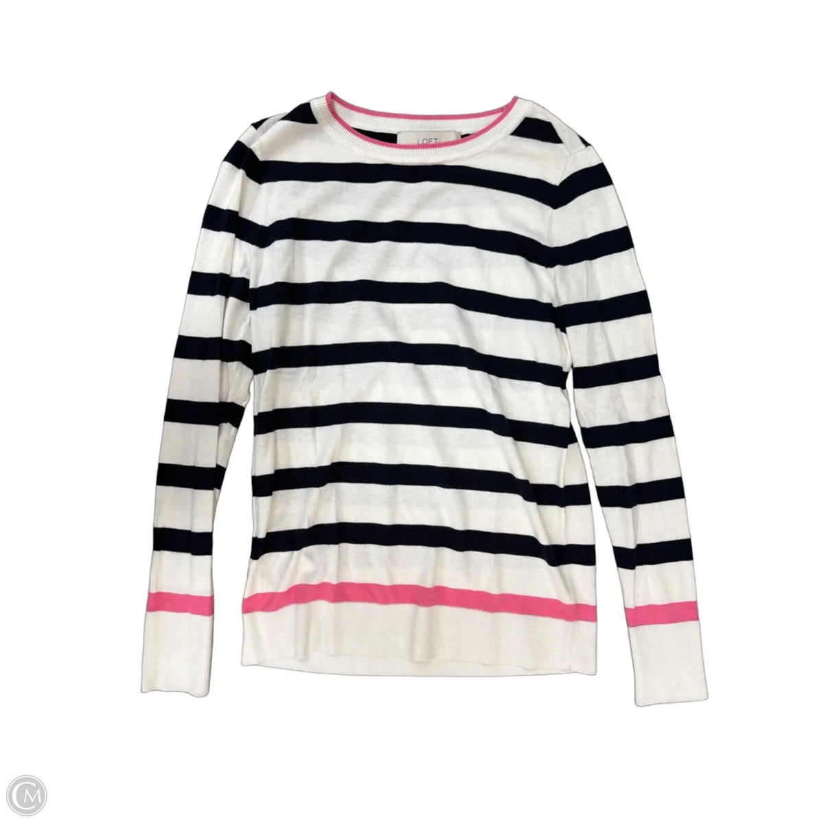 Top Long Sleeve By Loft In Striped Pattern, Size: Xsp