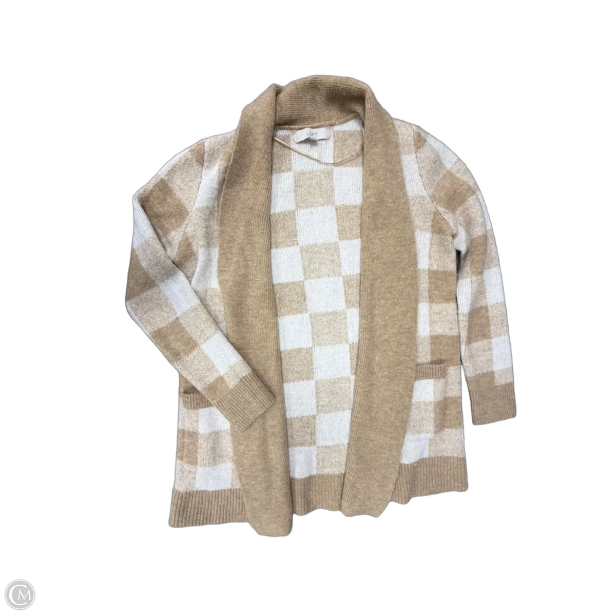 Cardigan By Loft In Checkered Pattern, Size: M