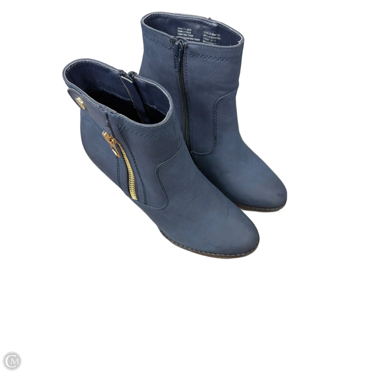 Boots Ankle Heels By Apt 9 In Blue, Size: 7.5
