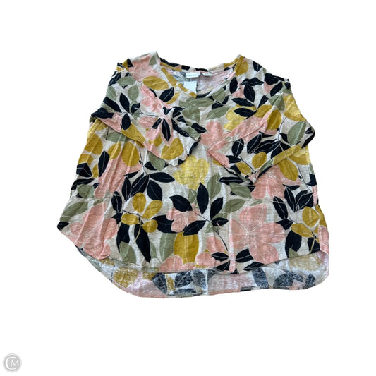 Top 3/4 Sleeve By Rachel Zoe In Floral Print, Size: 1x