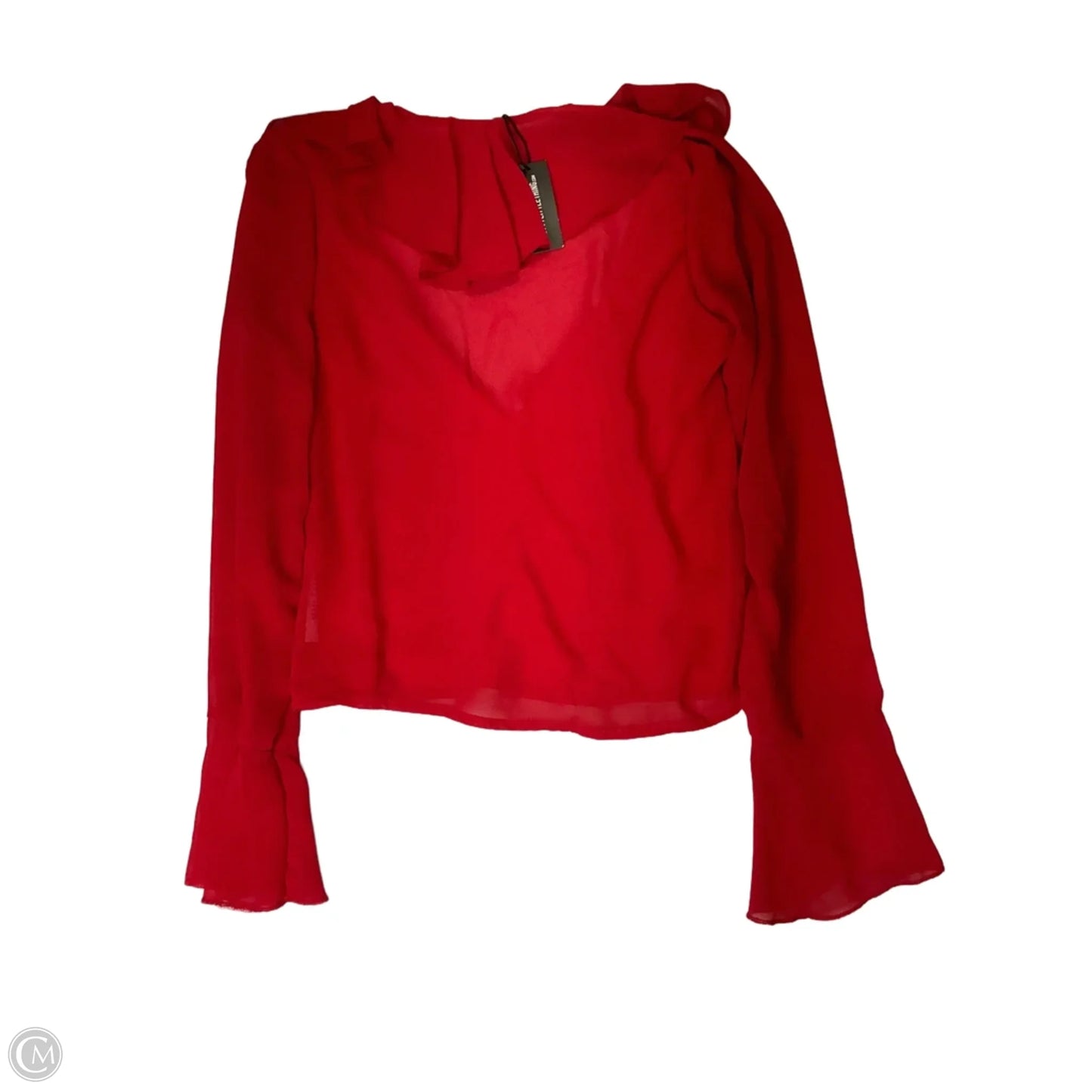 Top Long Sleeve By Pretty Little Thing In Red, Size: S