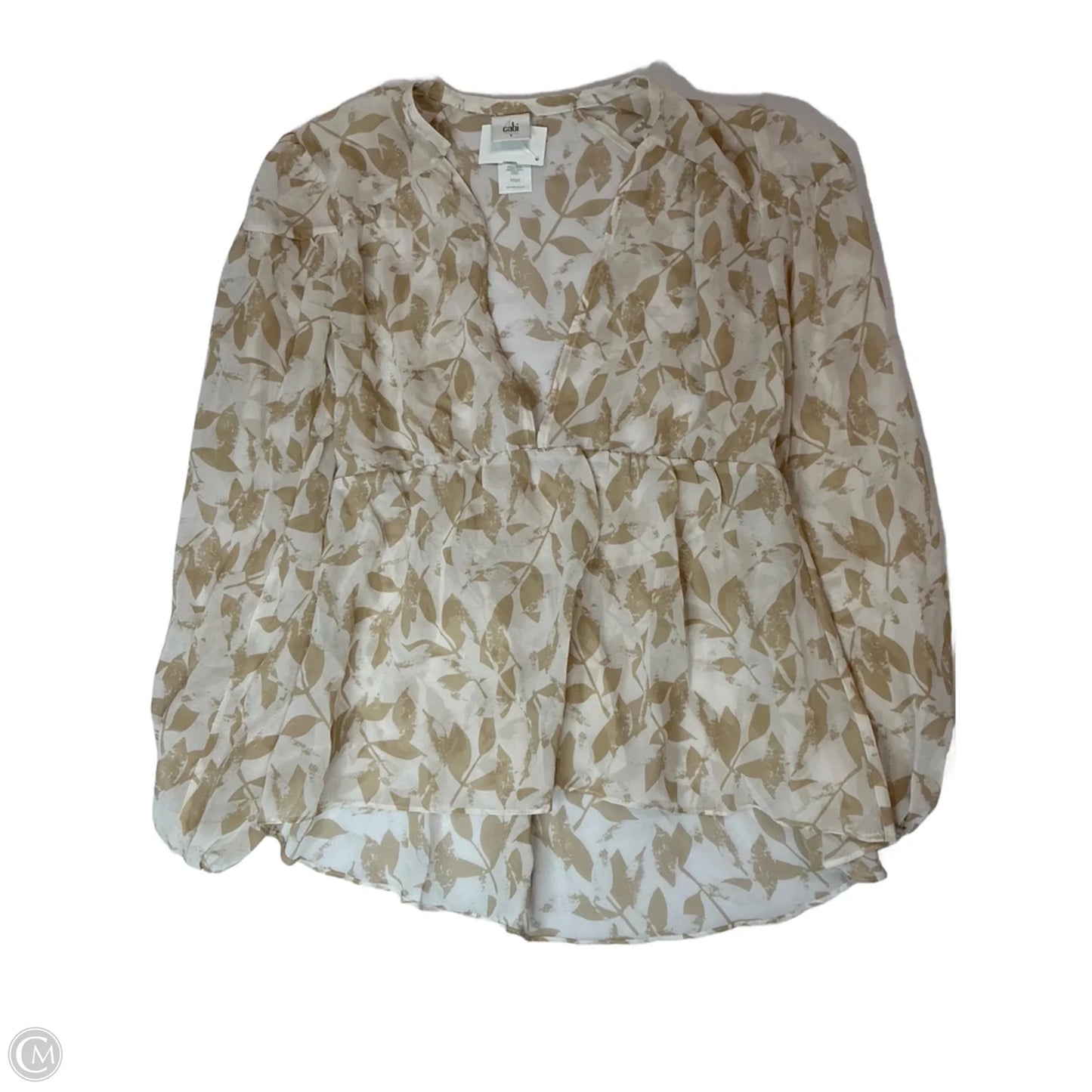 Top Long Sleeve By Cabi In Floral Print, Size: S