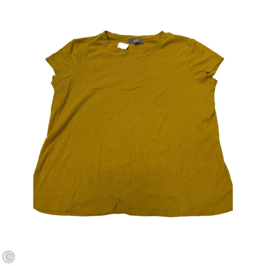 Top Short Sleeve By Marled In Yellow, Size: L