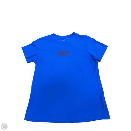 Athletic Top Short Sleeve By Nike Apparel In Blue, Size: M