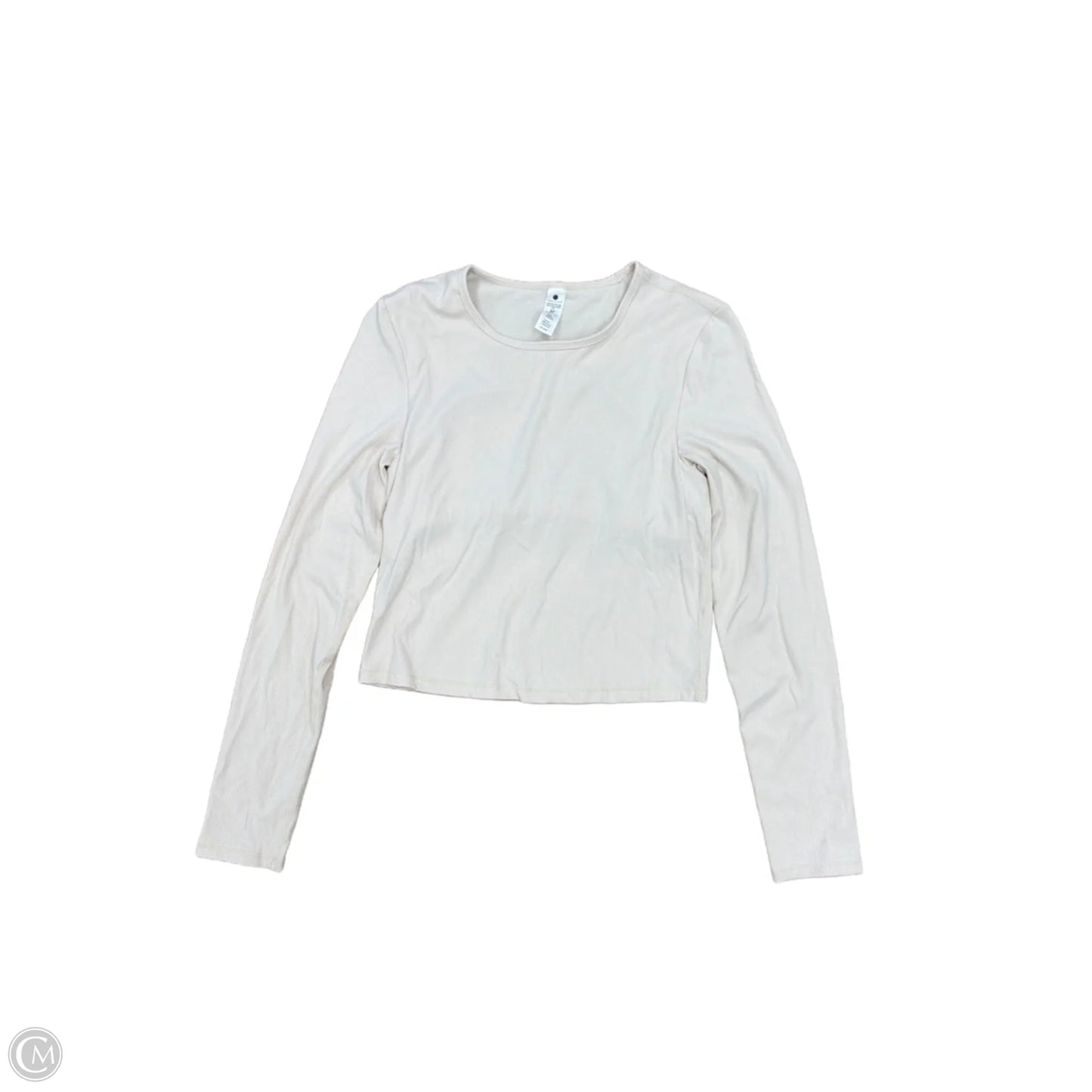 Athletic Top Long Sleeve Crewneck By Yogalicious In Tan, Size: M