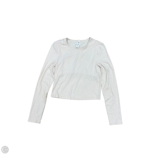 Athletic Top Long Sleeve Crewneck By Yogalicious In Tan, Size: M