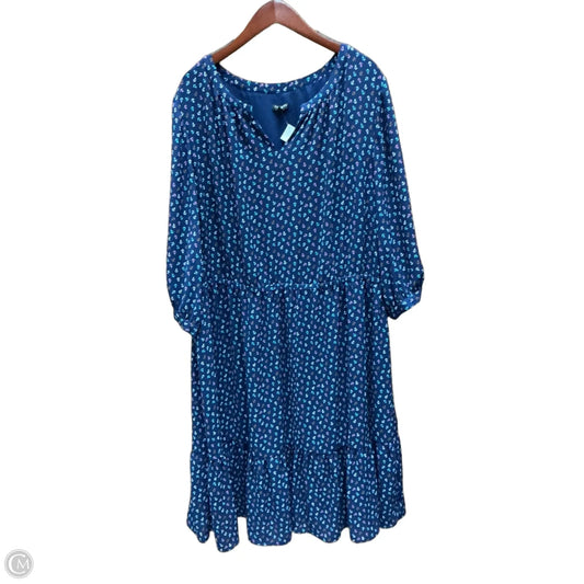 Dress Casual Midi By Talbots In Blue, Size: 2x