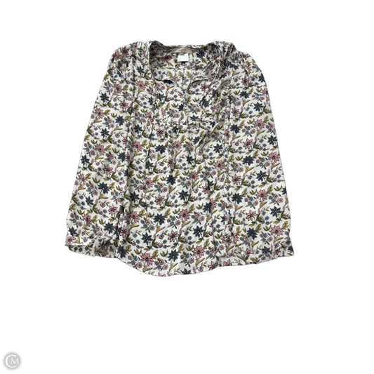 Top Long Sleeve By Loft In Floral Print, Size: 1x
