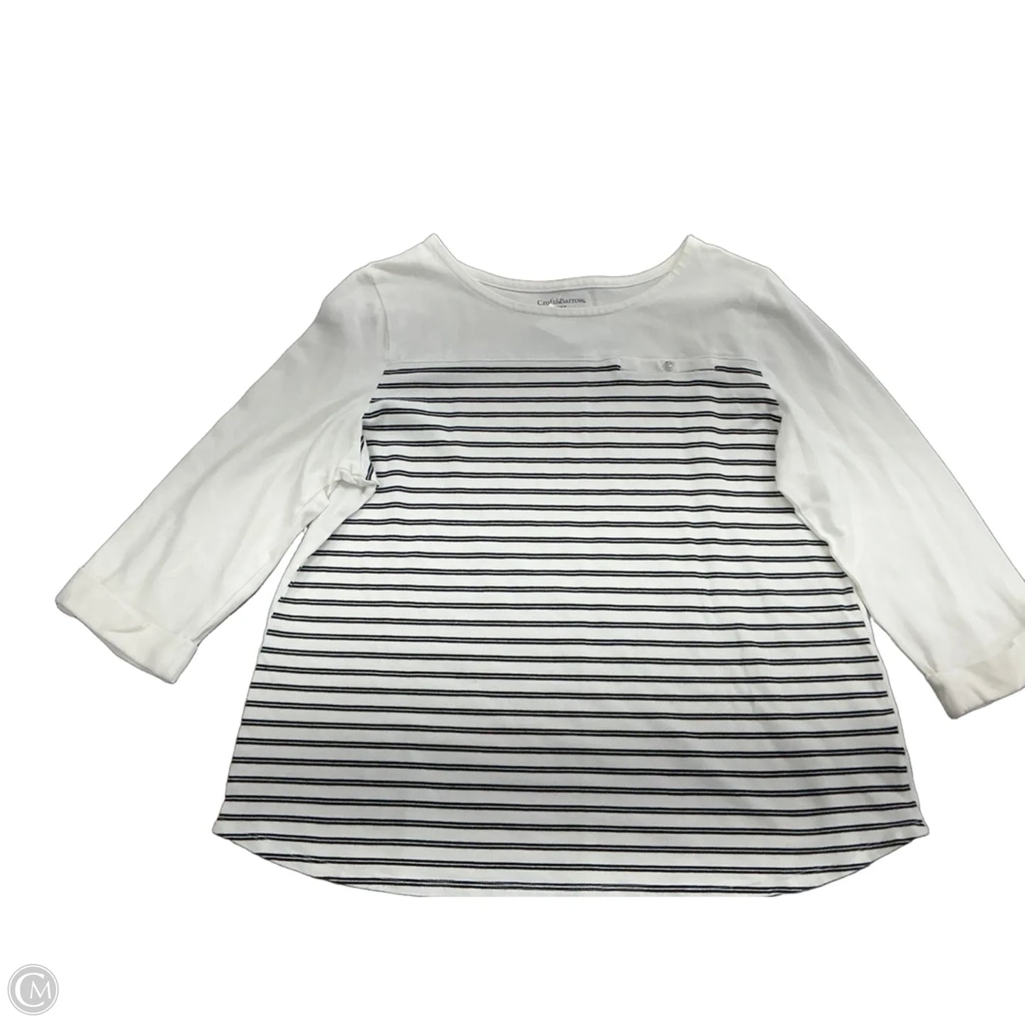 Top 3/4 Sleeve By Croft And Barrow In White, Size: 1x