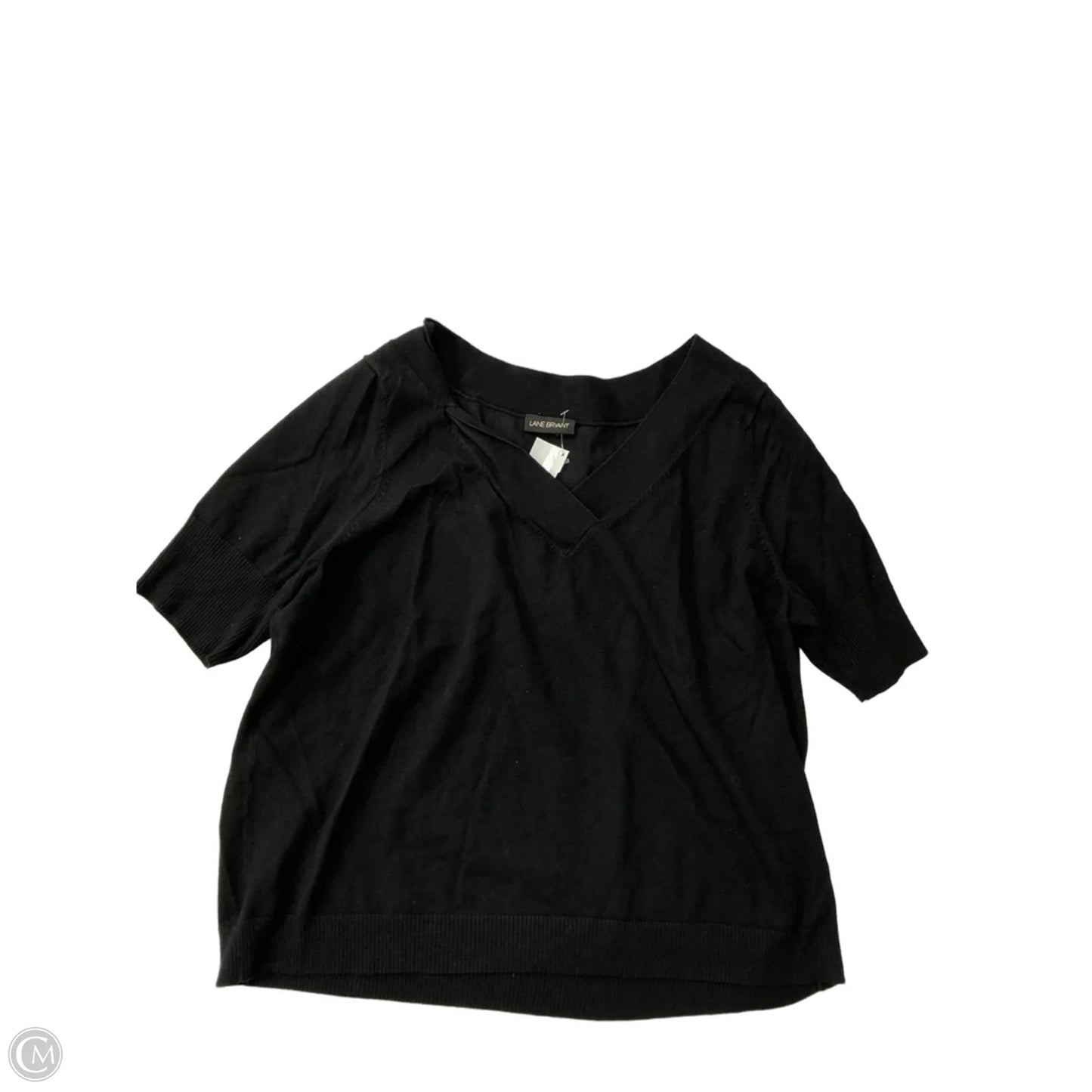 Top Short Sleeve By Lane Bryant In Black, Size: 2x