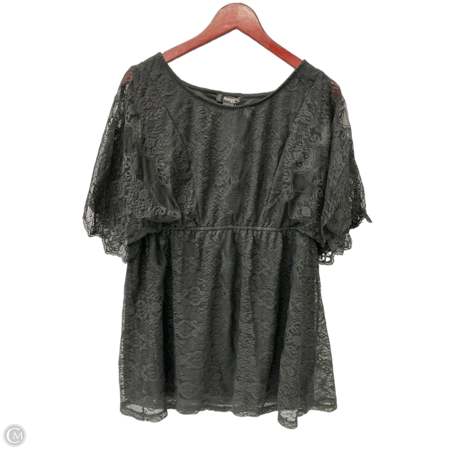 Top Short Sleeve By Style And Company In Black, Size: 1x