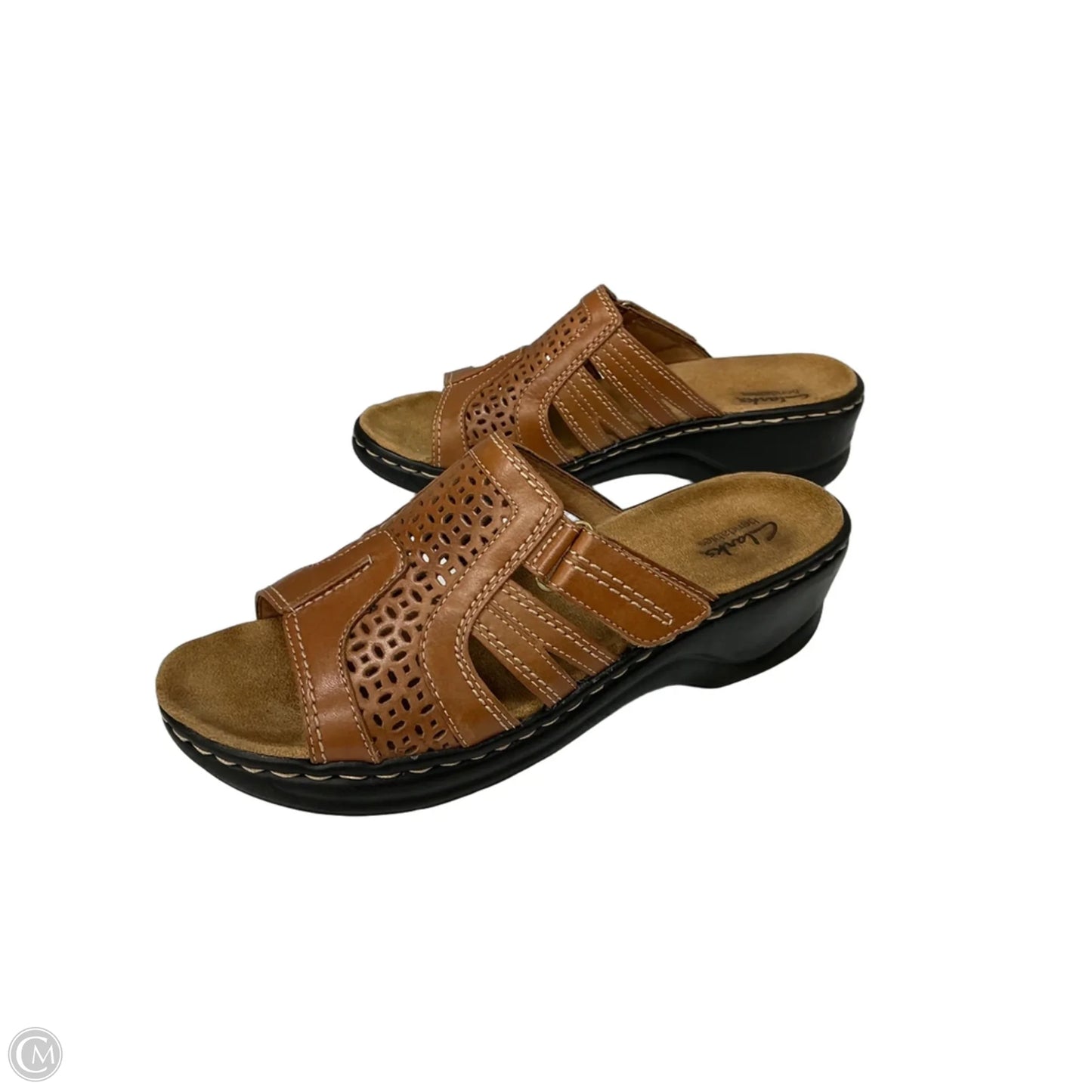 Sandals Flats By Clarks In Brown, Size: 9.5