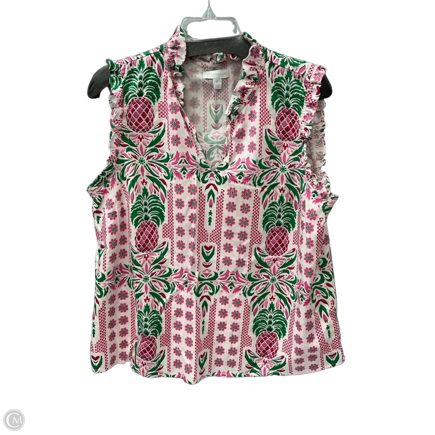 Top Sleeveless By Charter Club In Pink, Size: L
