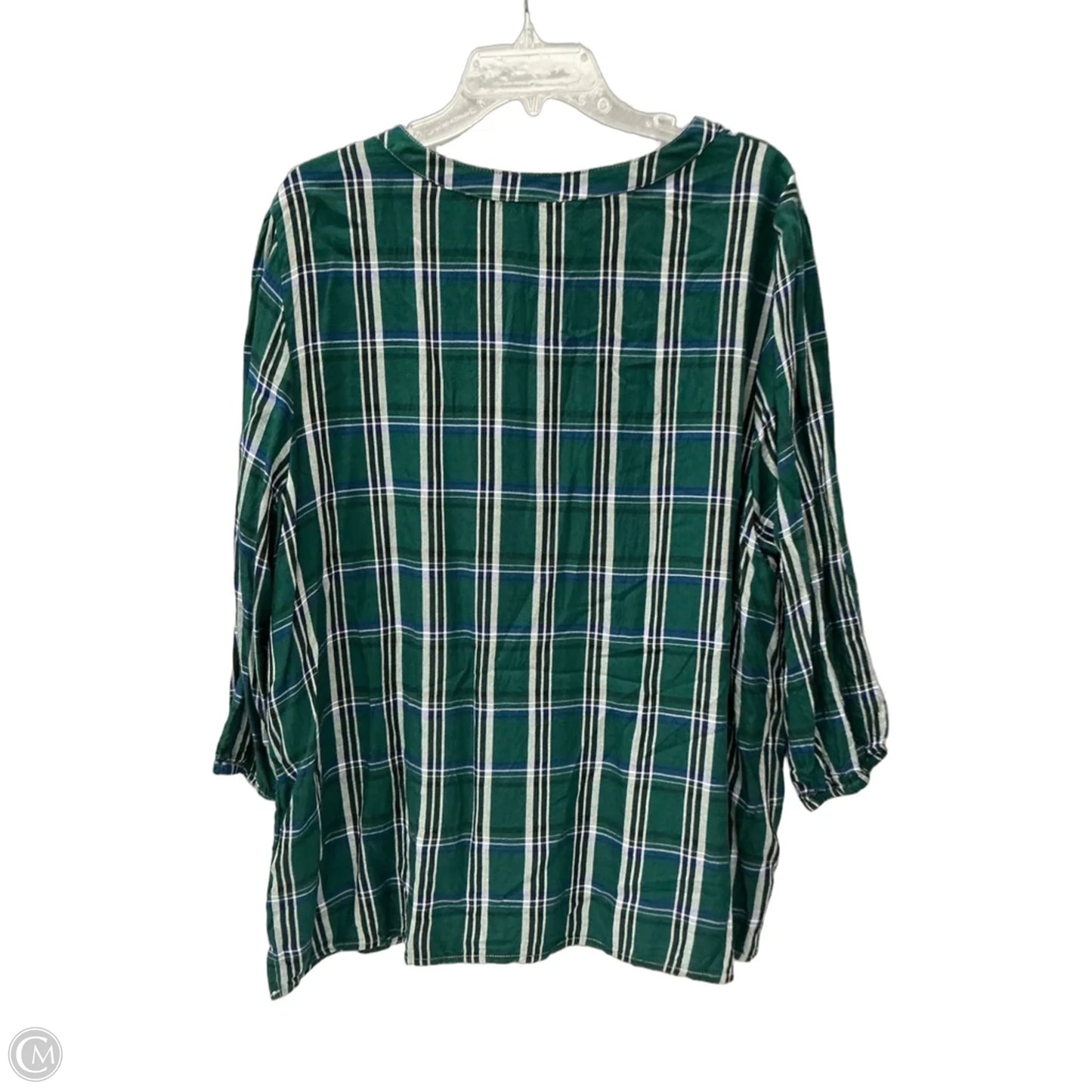 Top Long Sleeve By Croft And Barrow In Plaid Pattern, Size: 2x