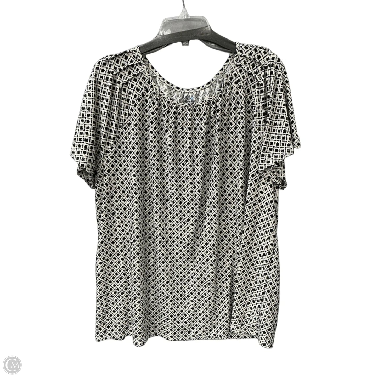 Top Short Sleeve By Croft And Barrow In Black, Size: 2x