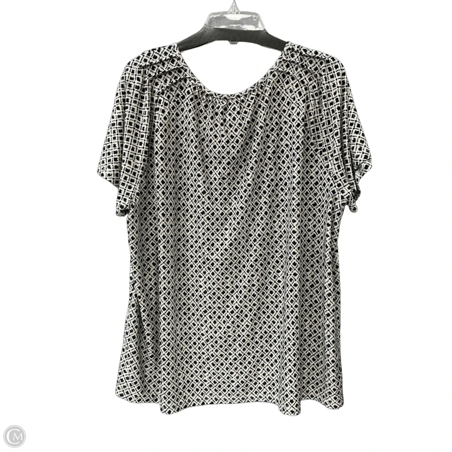 Top Short Sleeve By Croft And Barrow In Black, Size: 2x
