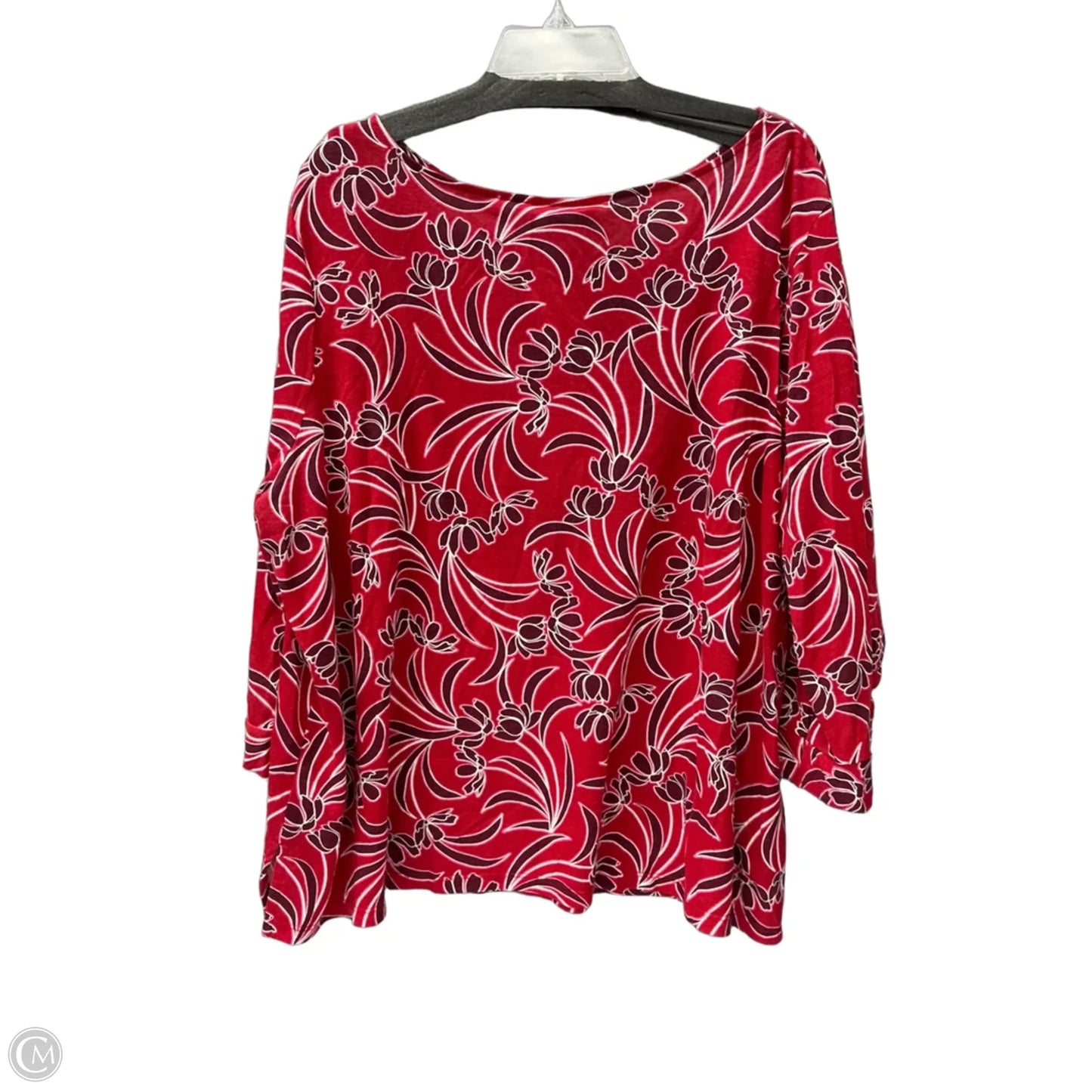 Top 3/4 Sleeve By Liz Claiborne In Red, Size: 2x