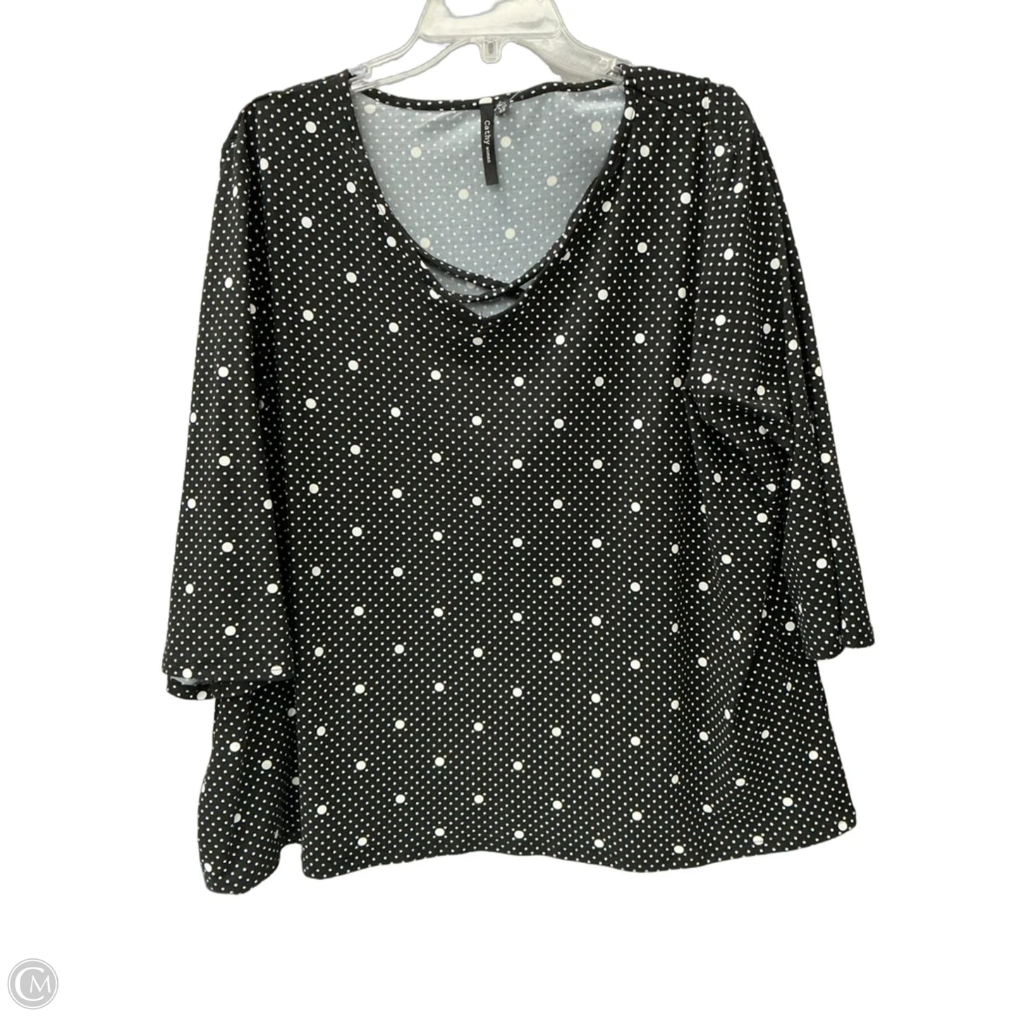 Top 3/4 Sleeve By Clothes Mentor In Polkadot Pattern, Size: 2x