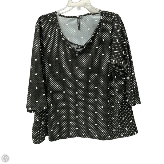 Top 3/4 Sleeve By Clothes Mentor In Polkadot Pattern, Size: 2x